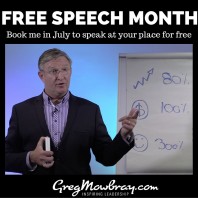 I’LL COME AND SPEAK AT YOUR PLACE FOR FREE!