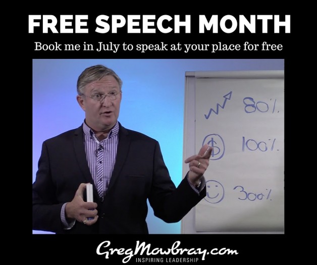 I’LL COME AND SPEAK AT YOUR PLACE FOR FREE!
